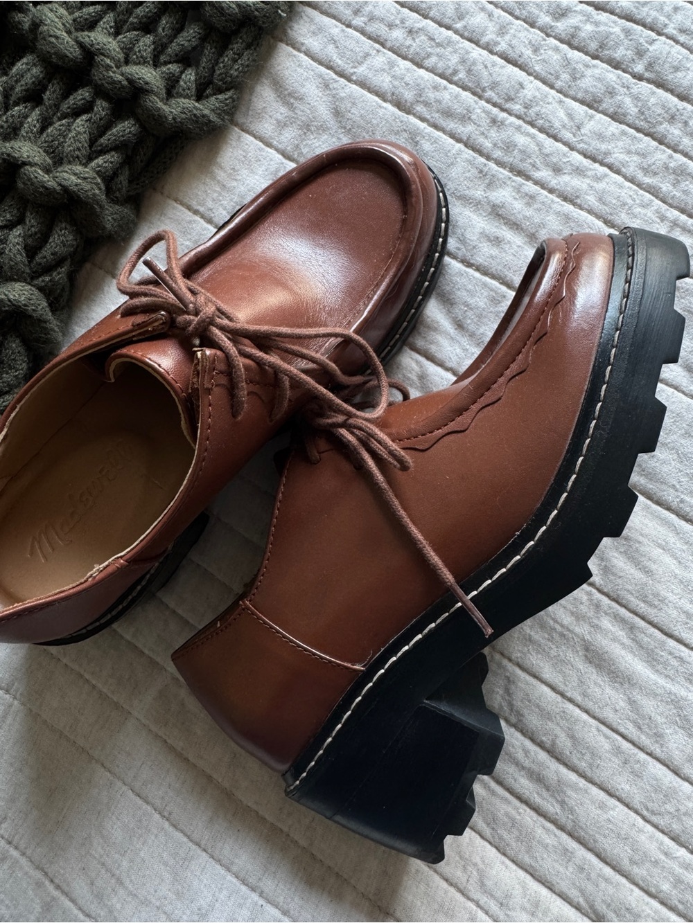 NWT Madewell Brown Chunky Lug Sole Fall Boots